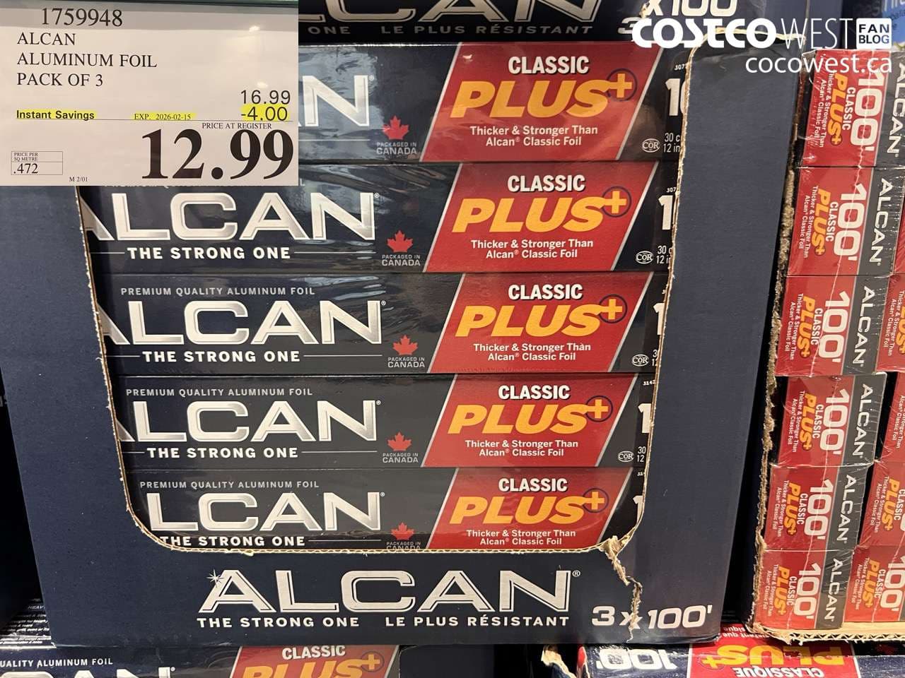 ALCAN ALUMINUM FOIL PACK OF 3