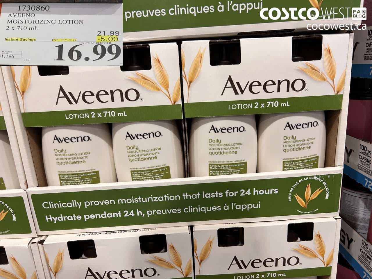 AVEENO MOISTURIZING LOTION 2 X 710ML