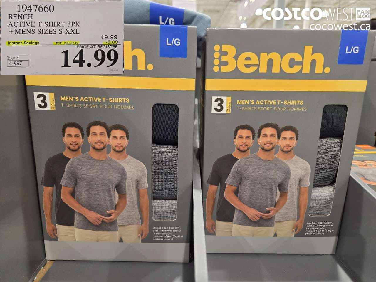 BENCH ACTIVE T-SHIRT 3PK MENS SIZES S-XXL