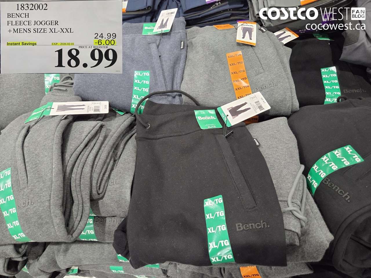 BENCH FLEECE JOGGER MENS SIZES XL-XXL