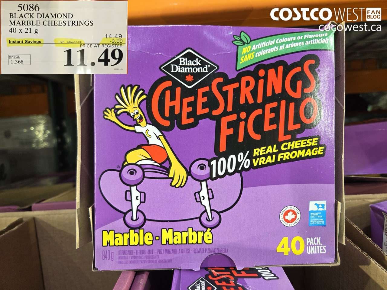 BLACK DIAMOND MARBLE CHEESTRINGS 40 x 21 g