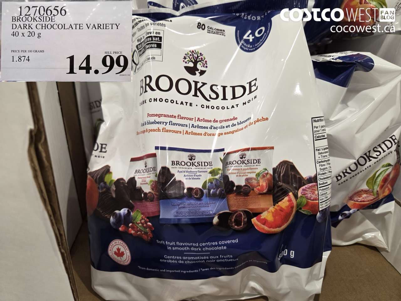 BROOKSIDE SUPERFRUIT VARIETY 40 x 20 g