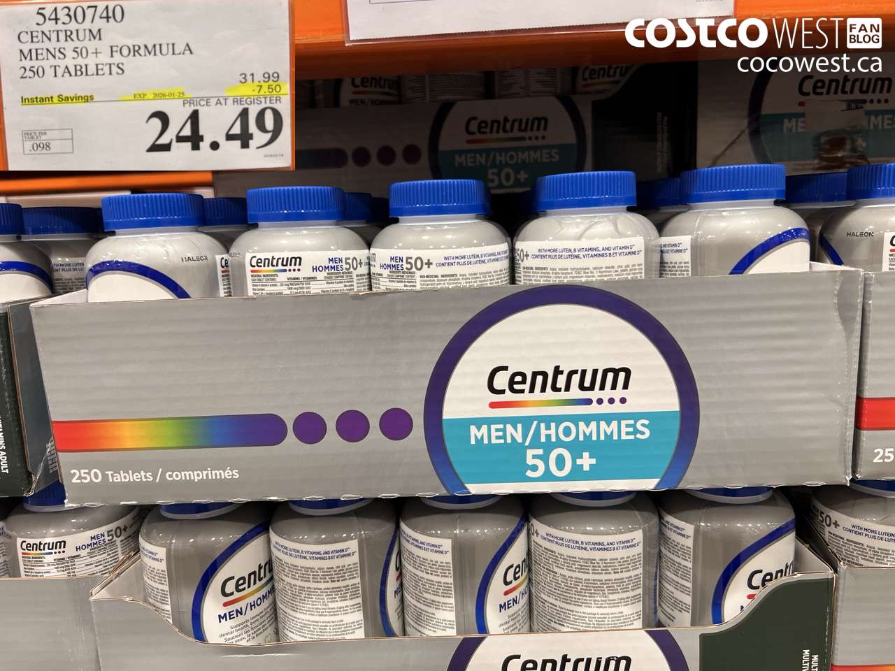 CENTRUM MENS 50+ 250 TABLETS