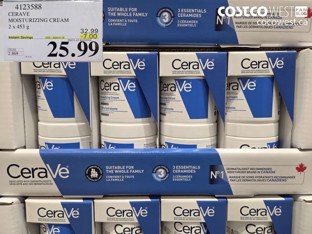 CERAVE MOISTURIZING CREAM 2 X 453G