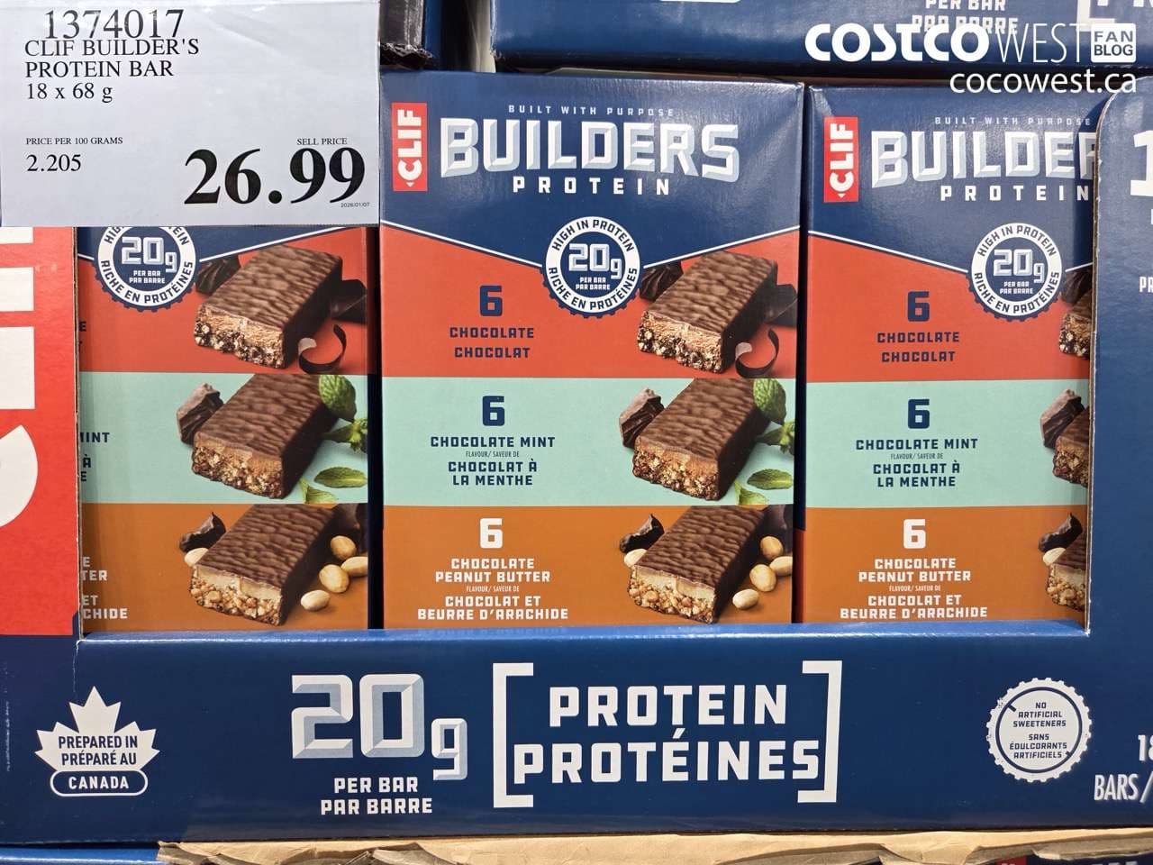 CLIF BAR BUILDER’S BAR VARIETY 18 x 68 g