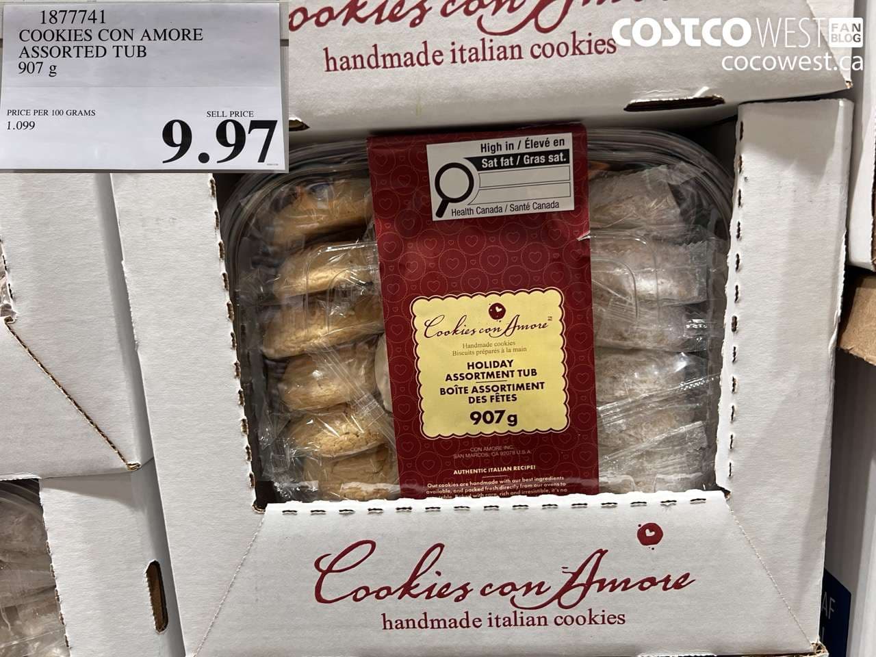 COOKIES CON AMORE ASSORTED TUB 907 g