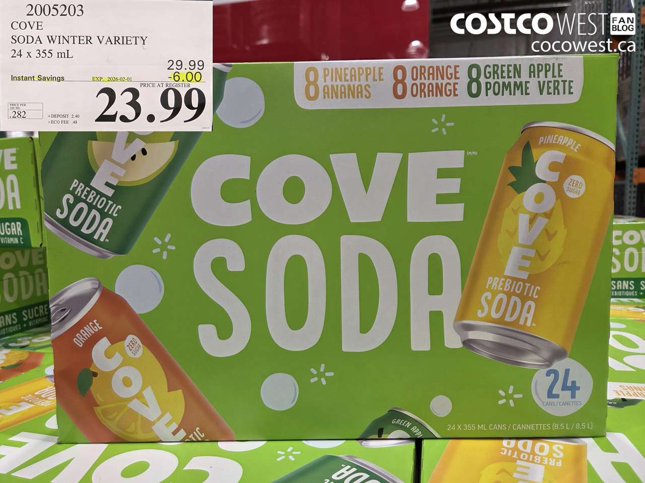 COVE SODA WINTER VARIETY 24 X 355ML