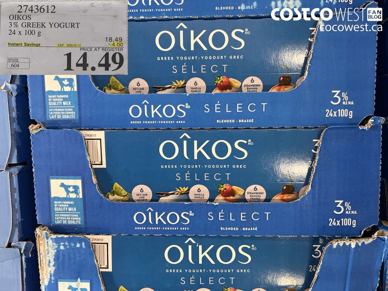 DANONE OIKOS 3% GREEK YOGURT 24 X 100 G