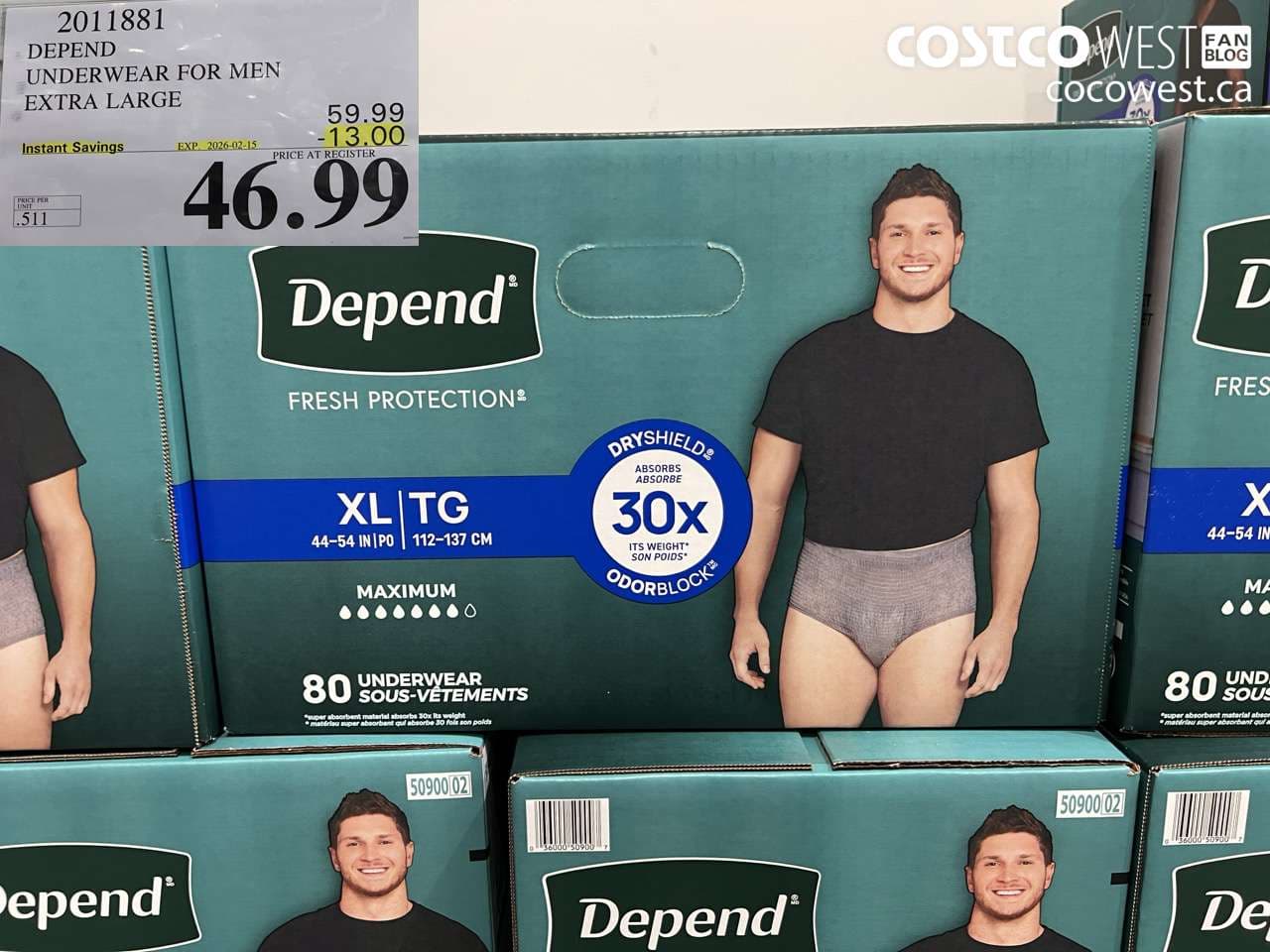 DEPEND UNDERWEAR FOR MEN EXTRA LARGE