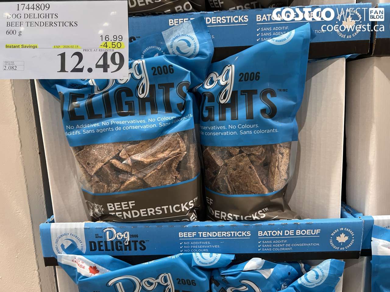 DOG DELIGHTS BEEF TENDERSTICKS 600G