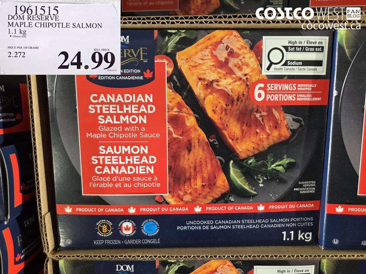 DOM RESERVE MAPLE CHIPOTLE SALMON 1.1KG