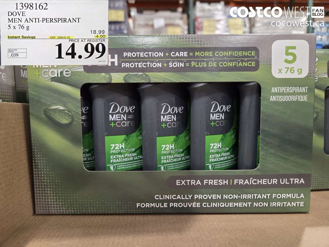 DOVE MEN ANTI-PERSPIRANT 5 X 76G