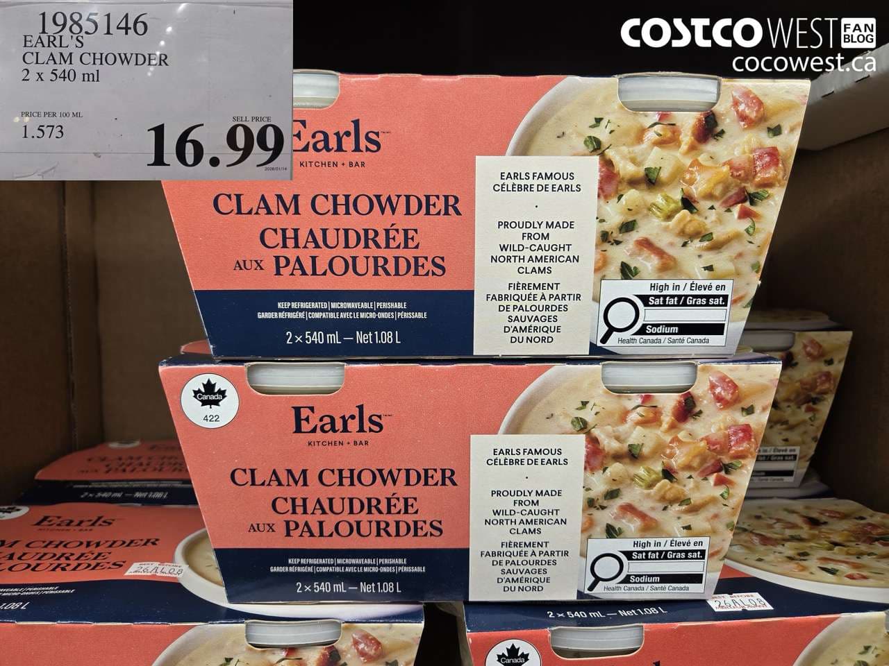 EARL’S CLAM CHOWDER 2 X 540ML