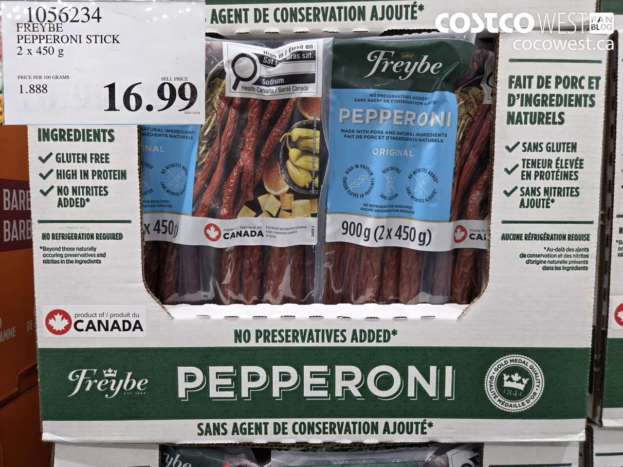 FREYBE PEPPERONI STICK 2 x 450g
