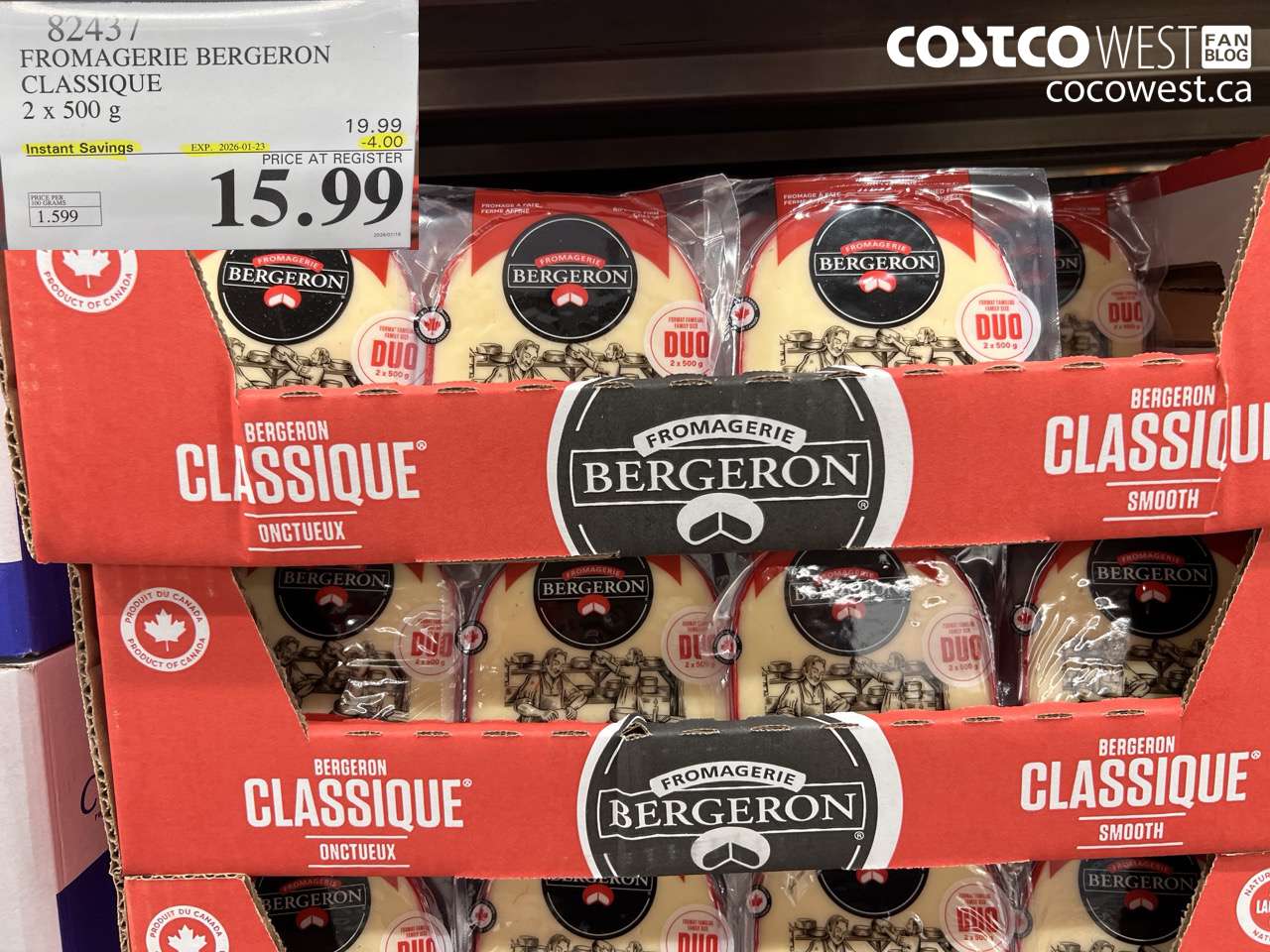 FROMAGERIE BERGERON CLASSIQUE 2 x 500 g