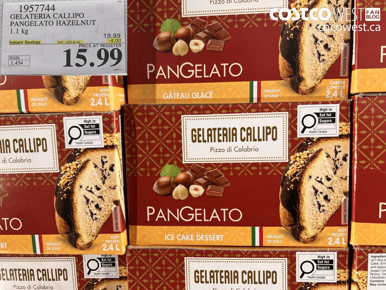 GELATERIA CALLIPO PANGELATO HAZELNUT 1.1 kg