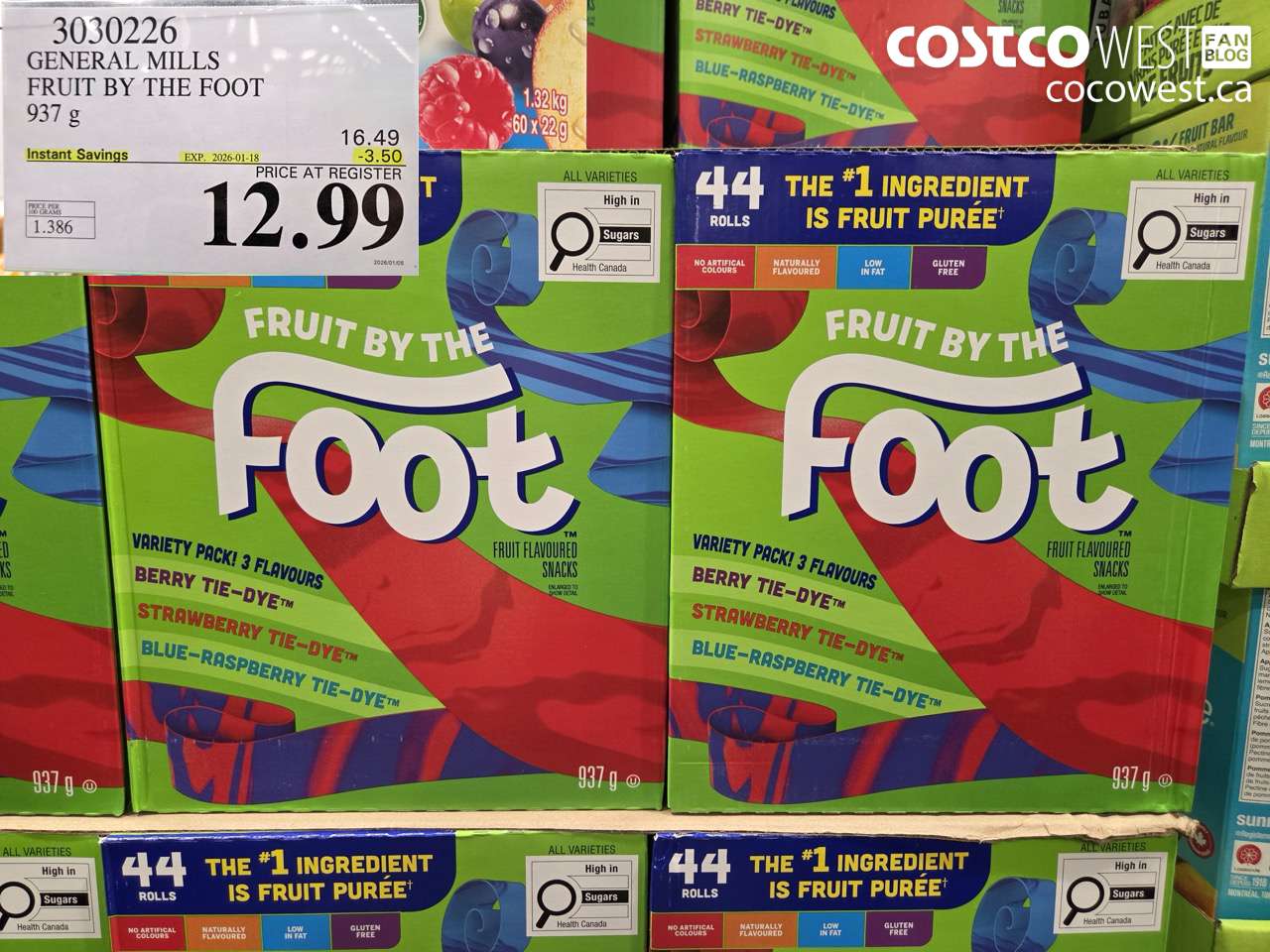 GENERAL MILLS FRUIT BY THE FOOT 937 g