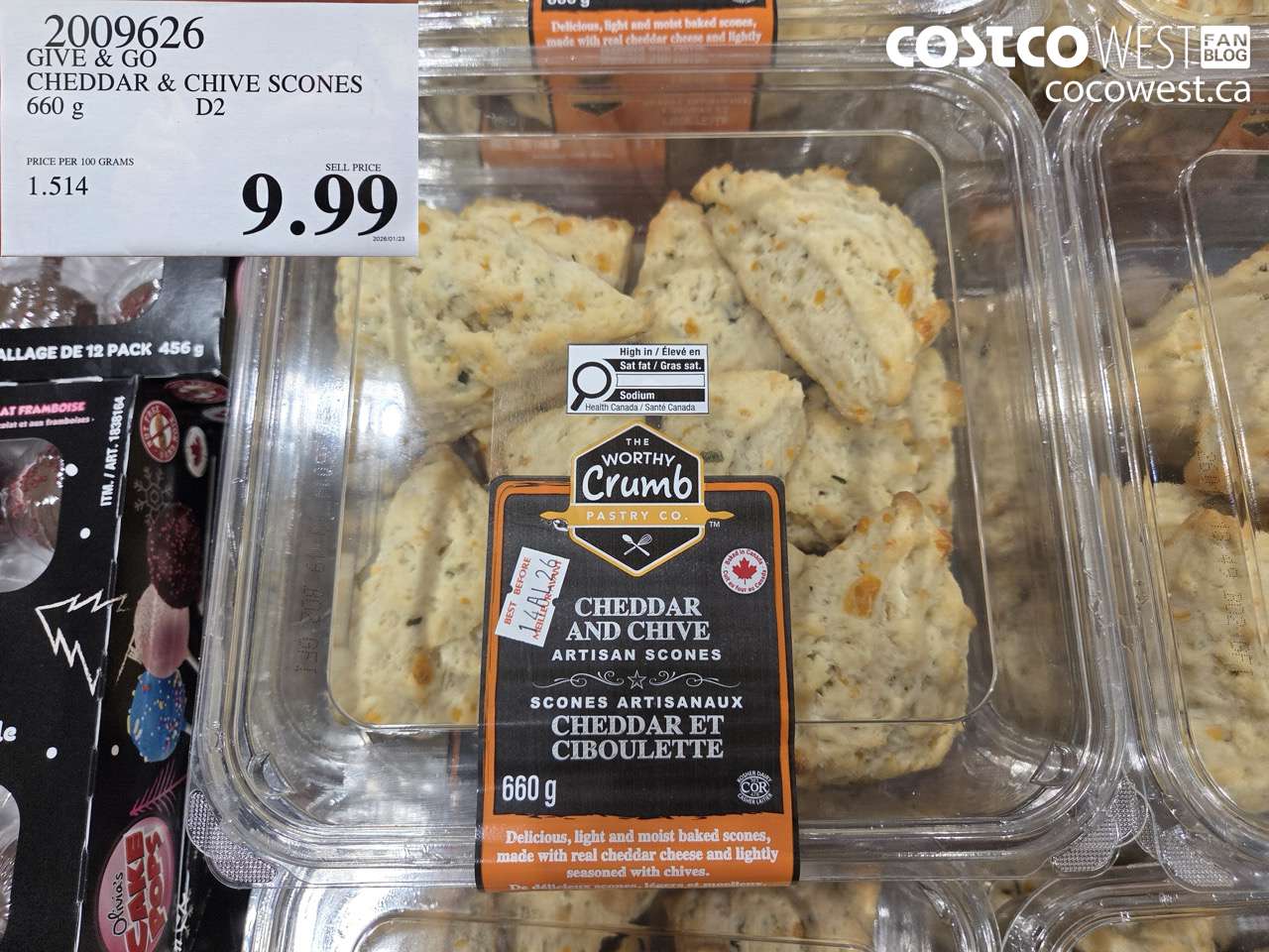 GIVE & GO CHEDDAR & CHIVE SCONES 600G