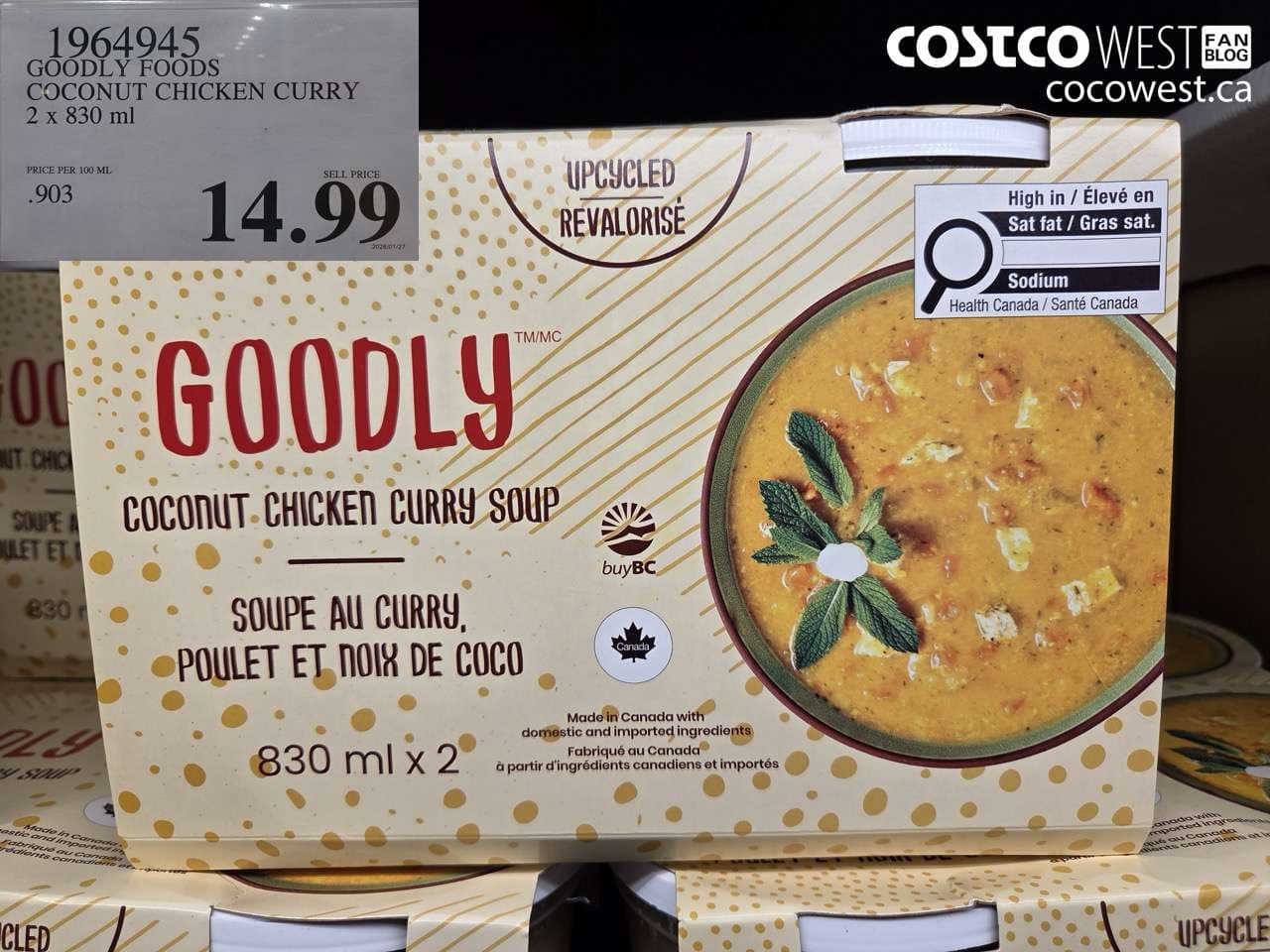 GOODLY FOODS COCONUT CHICKEN CURRY 2 X 830ML