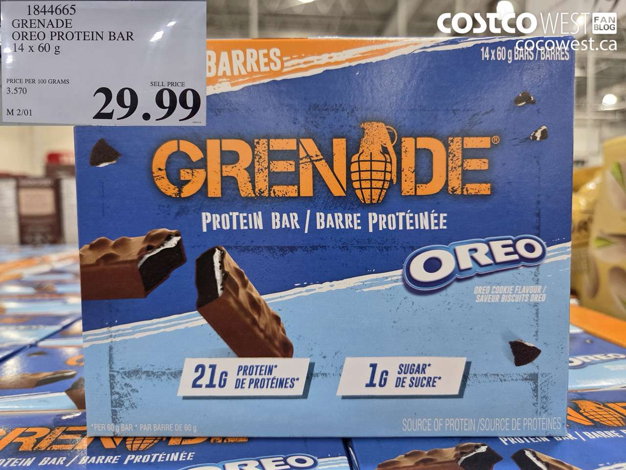 GRENADE OREO PROTEIN BAR 14 X 60G