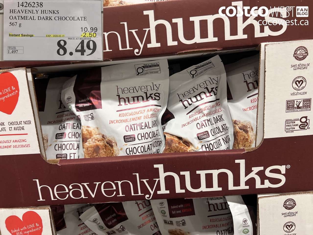 HEAVENLY HUNKS OATMEAL DARK CHOCGLATE 567 g