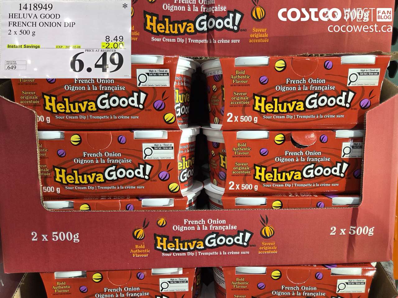 HELUVA GOOD FRENCH ONION DIP 2 x 500g