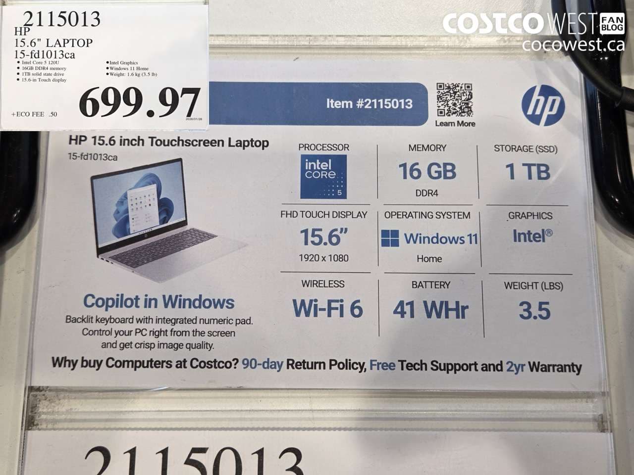 HP 15.6 LAPTOP 15-fd1013ca