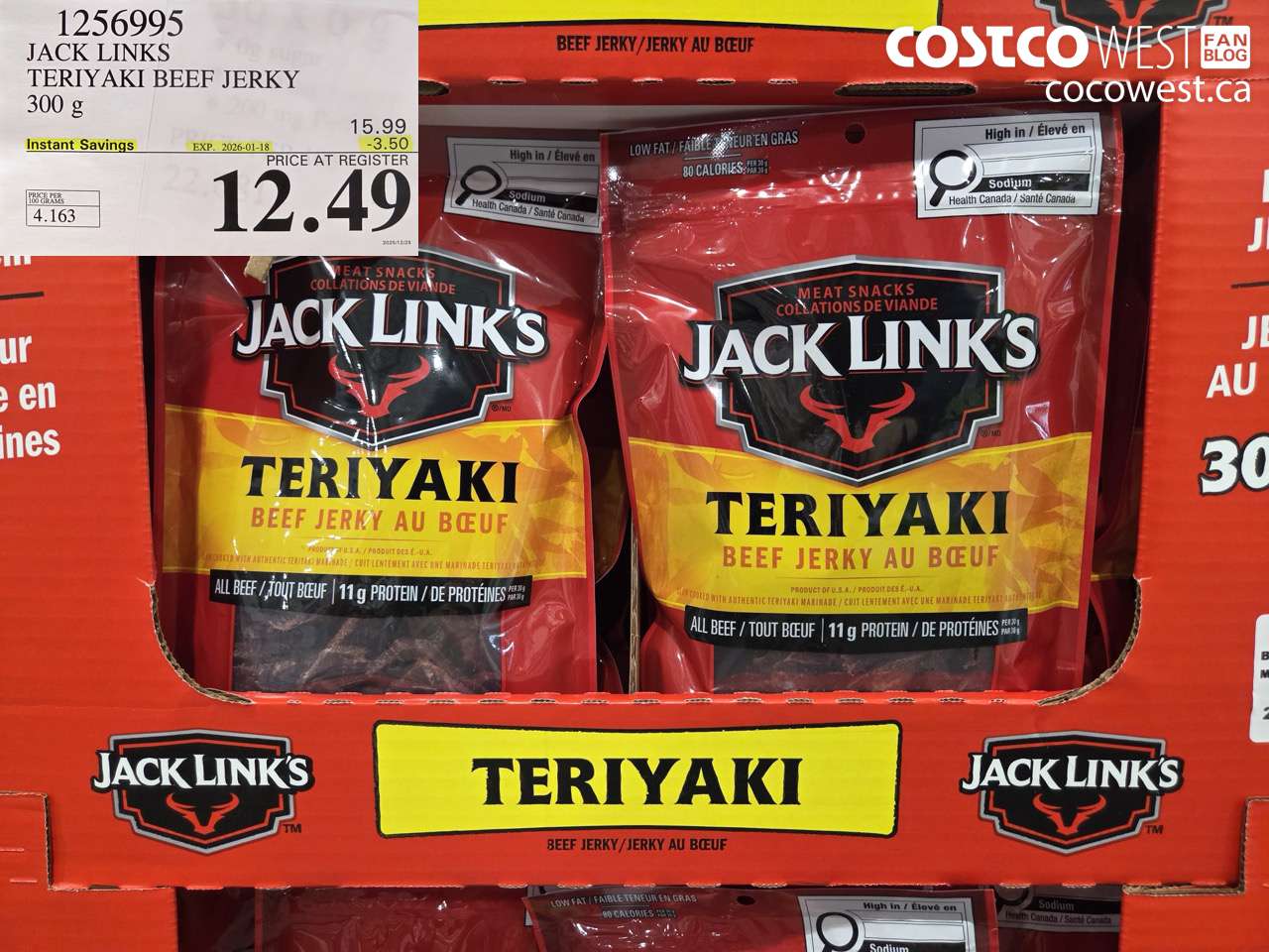 JACK LINKS TERIYAKI BEEF JERKY 300g