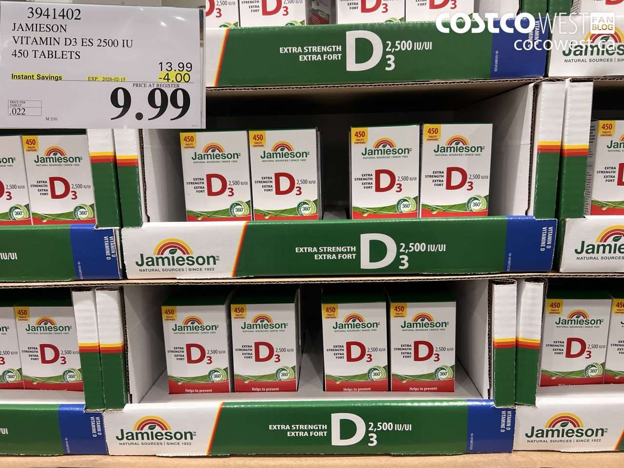 JAMIESON VITAMIN D3 2500IU 450 TABLETS