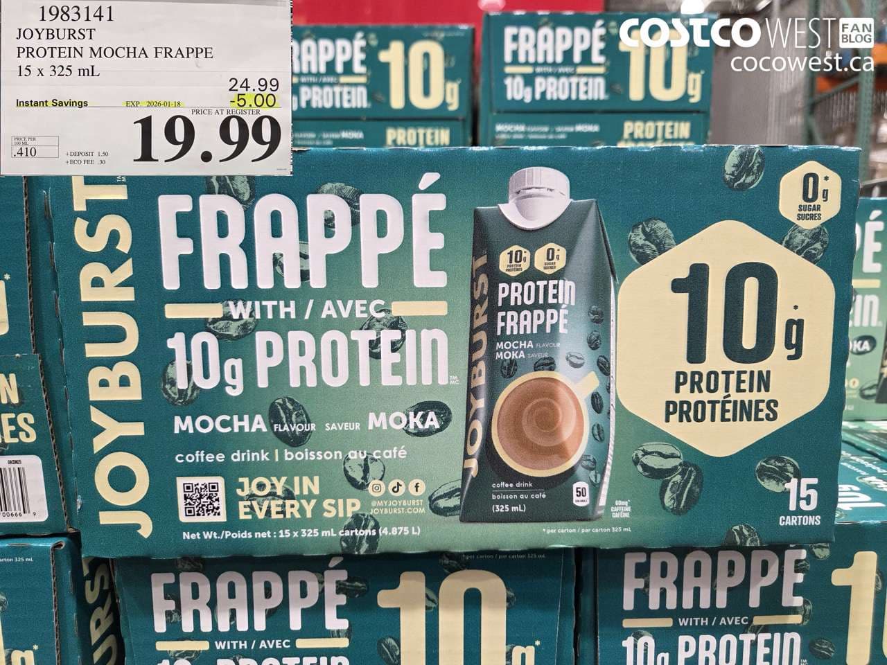 JOYBURST PROTEIN MOCHA FRAPPE 15 X 325ML