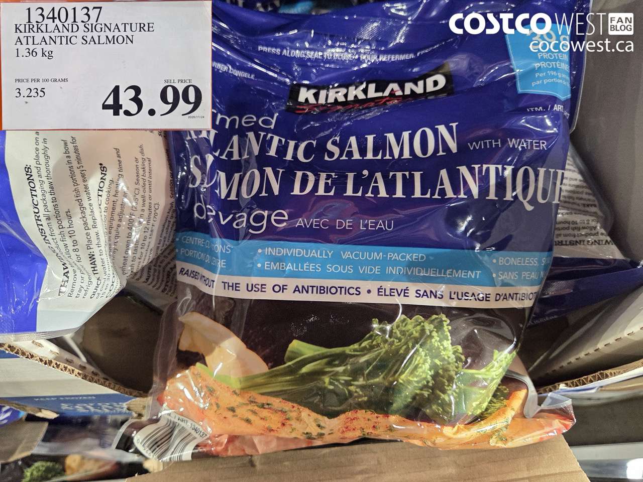 KIRKLAND SIGNATURE ATLANTIC SALMON 1.36 KG