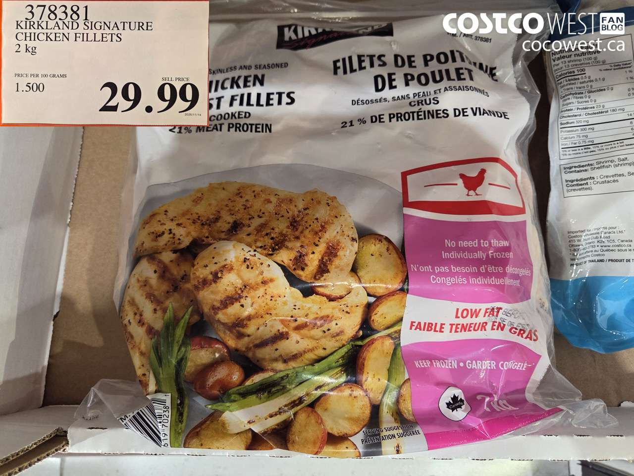 KIRKLAND SIGNATURE CHICKEN FILLETS 2 kg