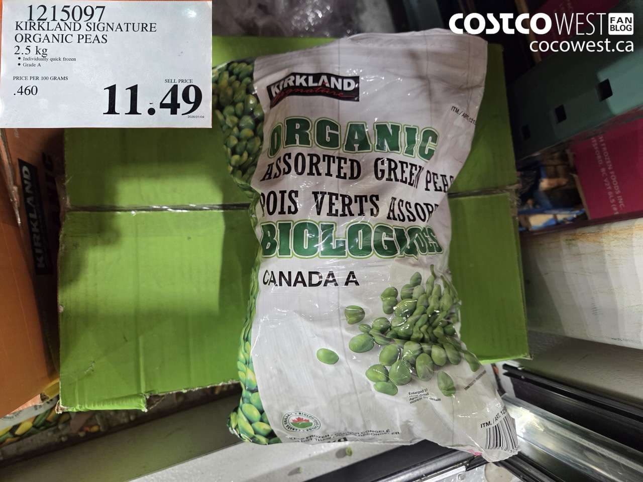 KIRKLAND SIGNATURE ORGANIC PEAS 2.5 kg