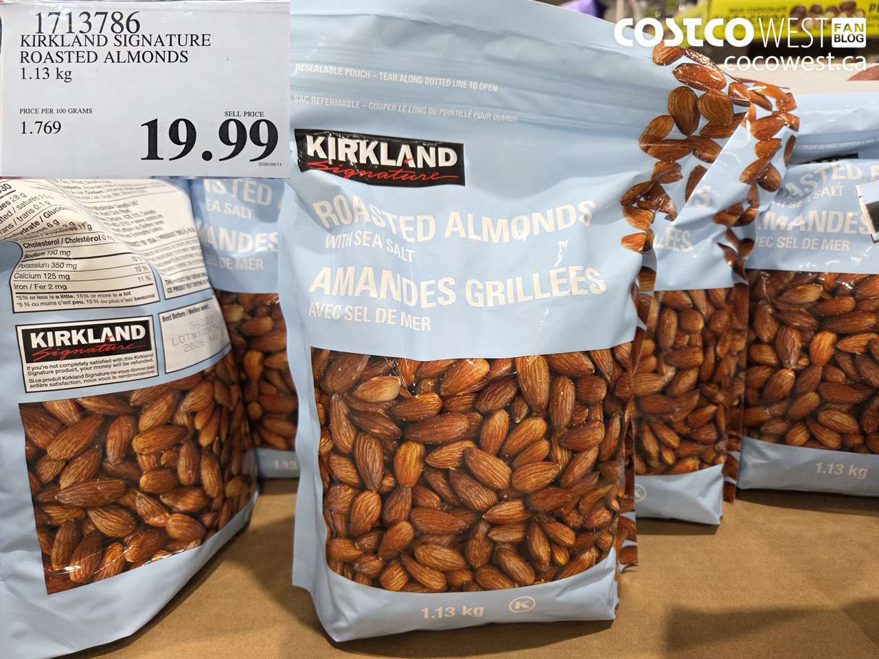 KIRKLAND SIGNATURE ROASTED ALMONDS 1.13 kg