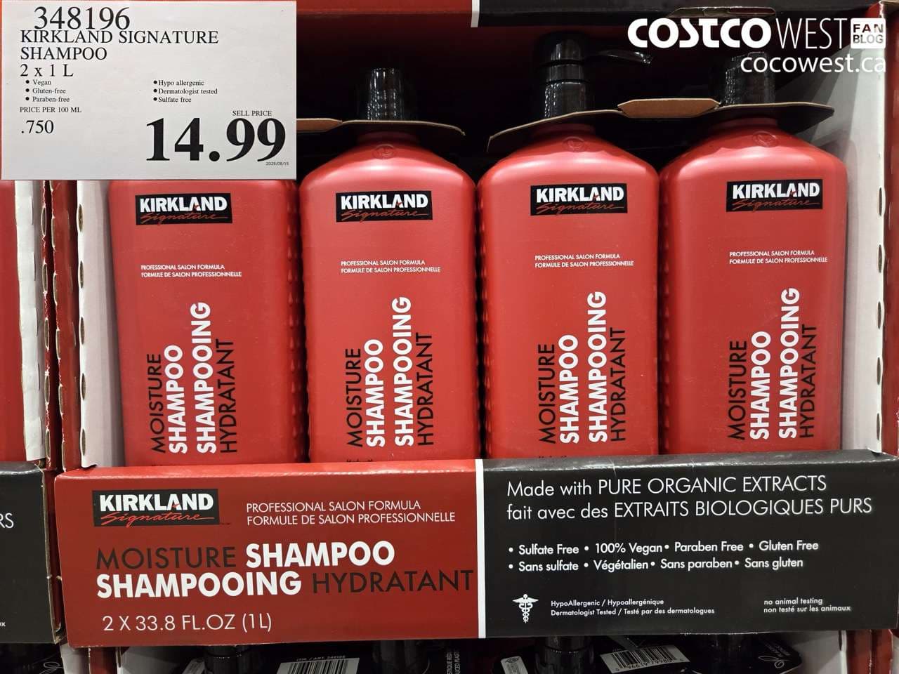 KIRKLAND SIGNATURE SHAMPOO 2 X 1L