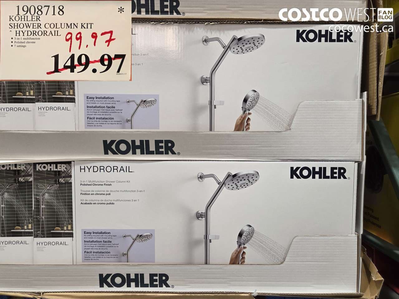 KOHLER SHOWER COLUMN KIT HYDRORAIL