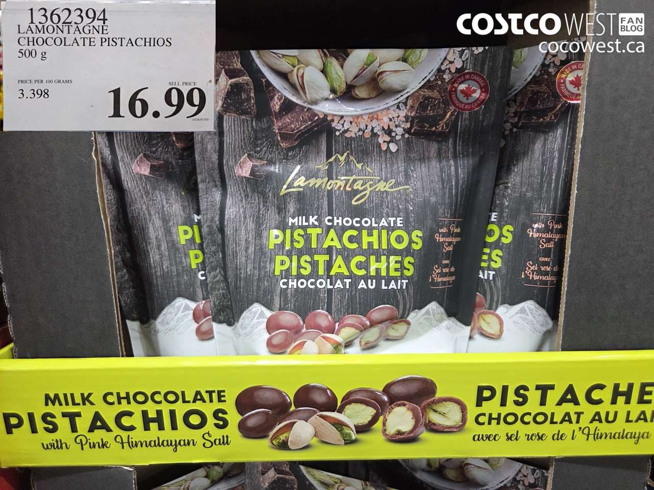 LAMONTAGNE CHOCOLATE PISTACHIOS 500 g