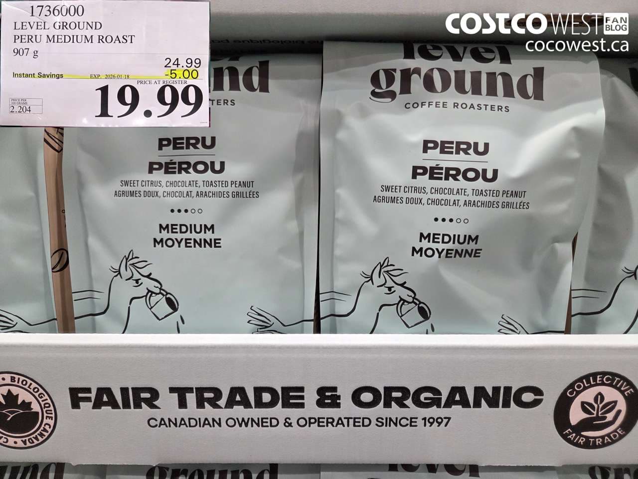 LEVEL GROUND PERUVIAN MEDIUM ROAST 907 G