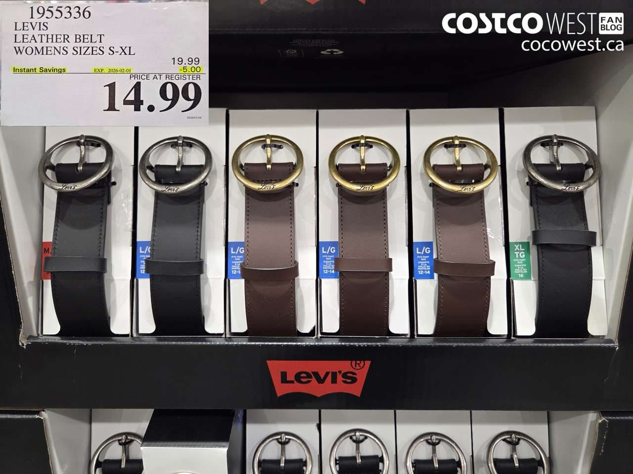 LEVIS LEATHER BELT WOMENS SIZES S-XL