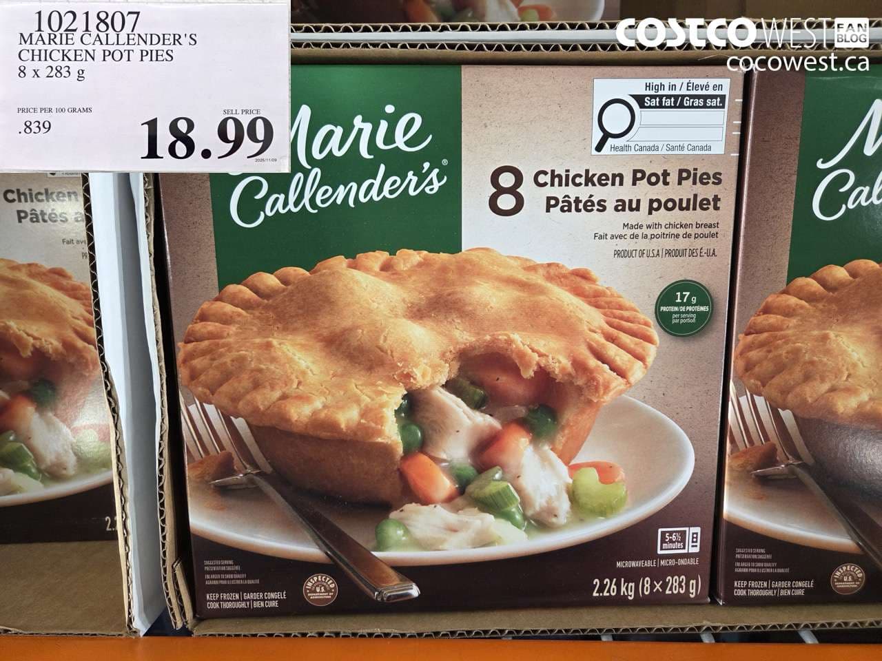 MARIE CALLENDER’S CHICKEN POT PIES 8 x 283 g