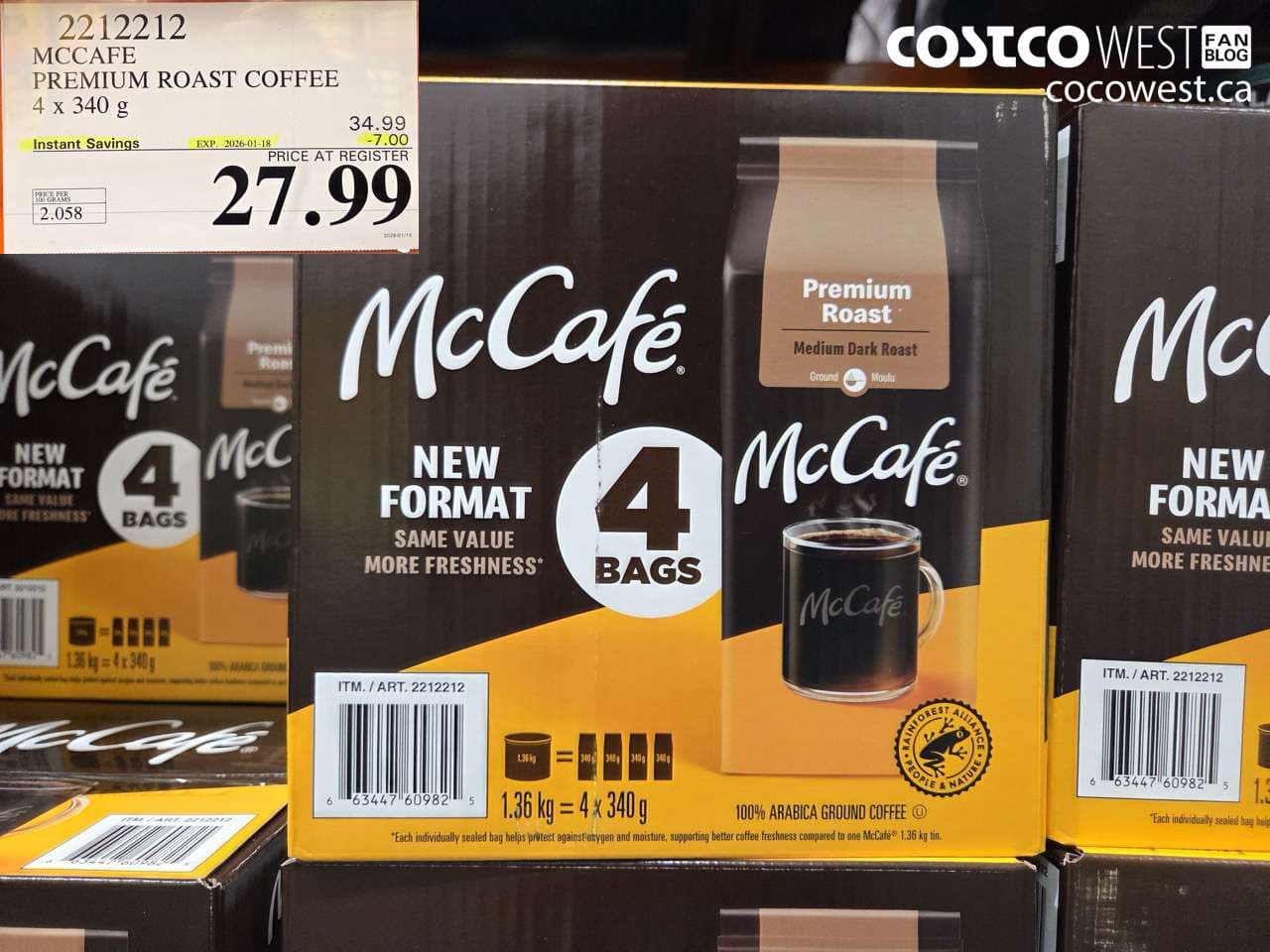 MCCAFE PREMIUM ROAST COFFEE 4 X 340G