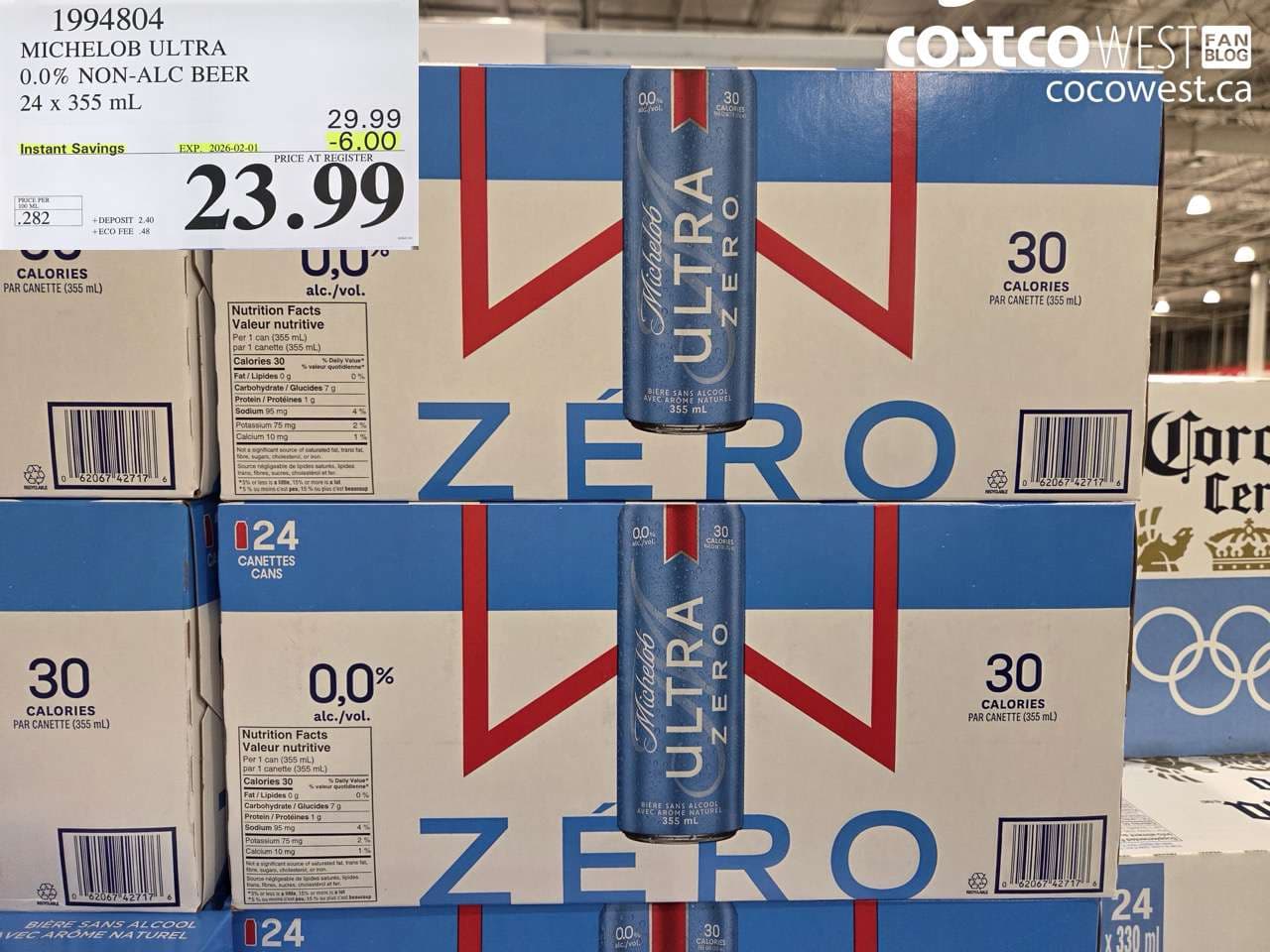 MICHELOB ULTRA 0.0% NON-ALC BEER 24 X 355ML