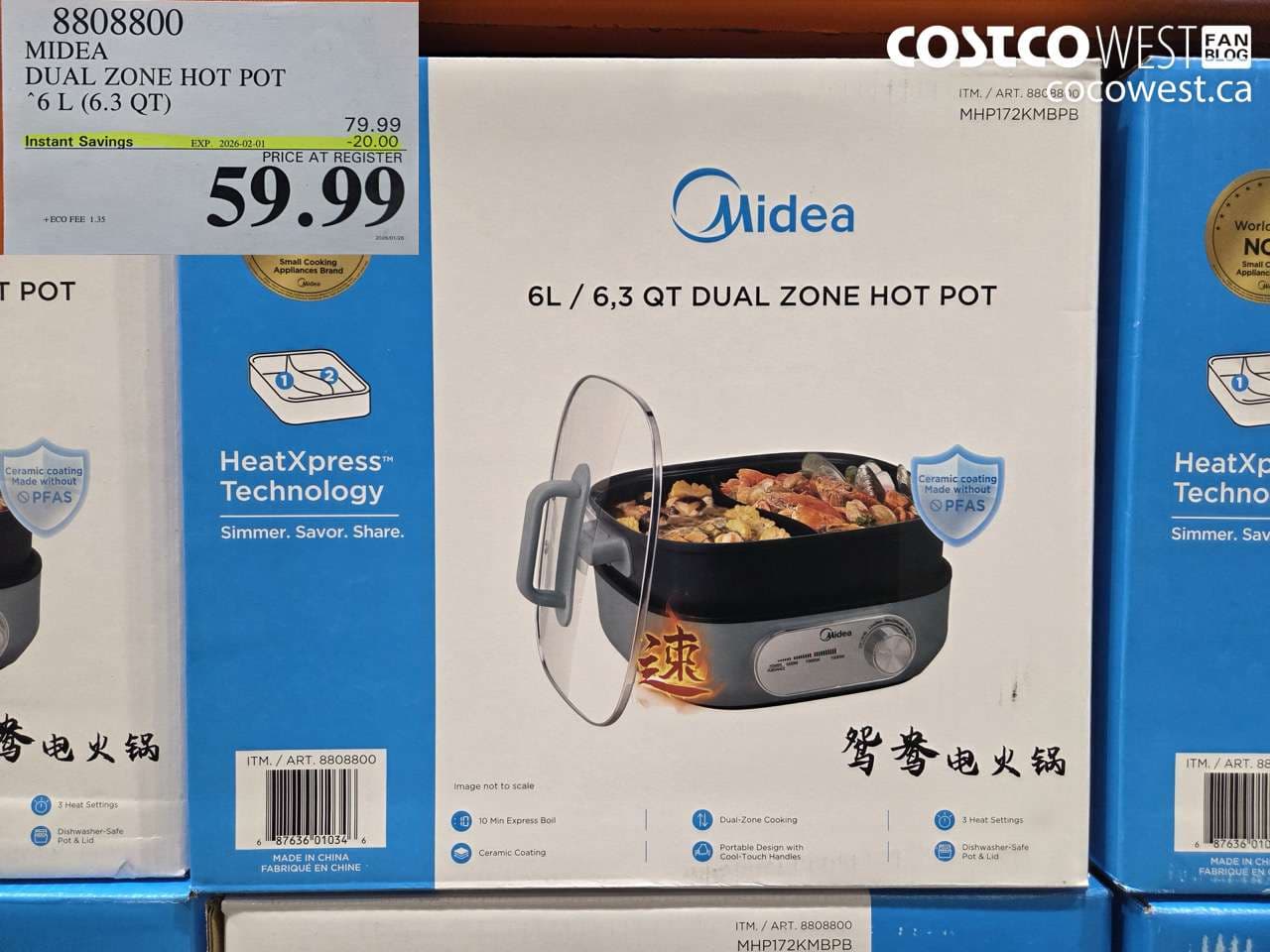 MIDEA DUAL ZONE HOT POT 6.3QT (6L)