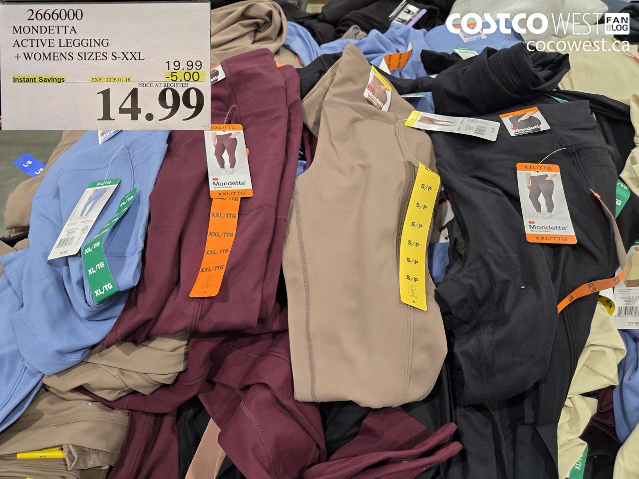 MONDETTA ACTIVE LEGGING WOMENS SIZES S-XXL