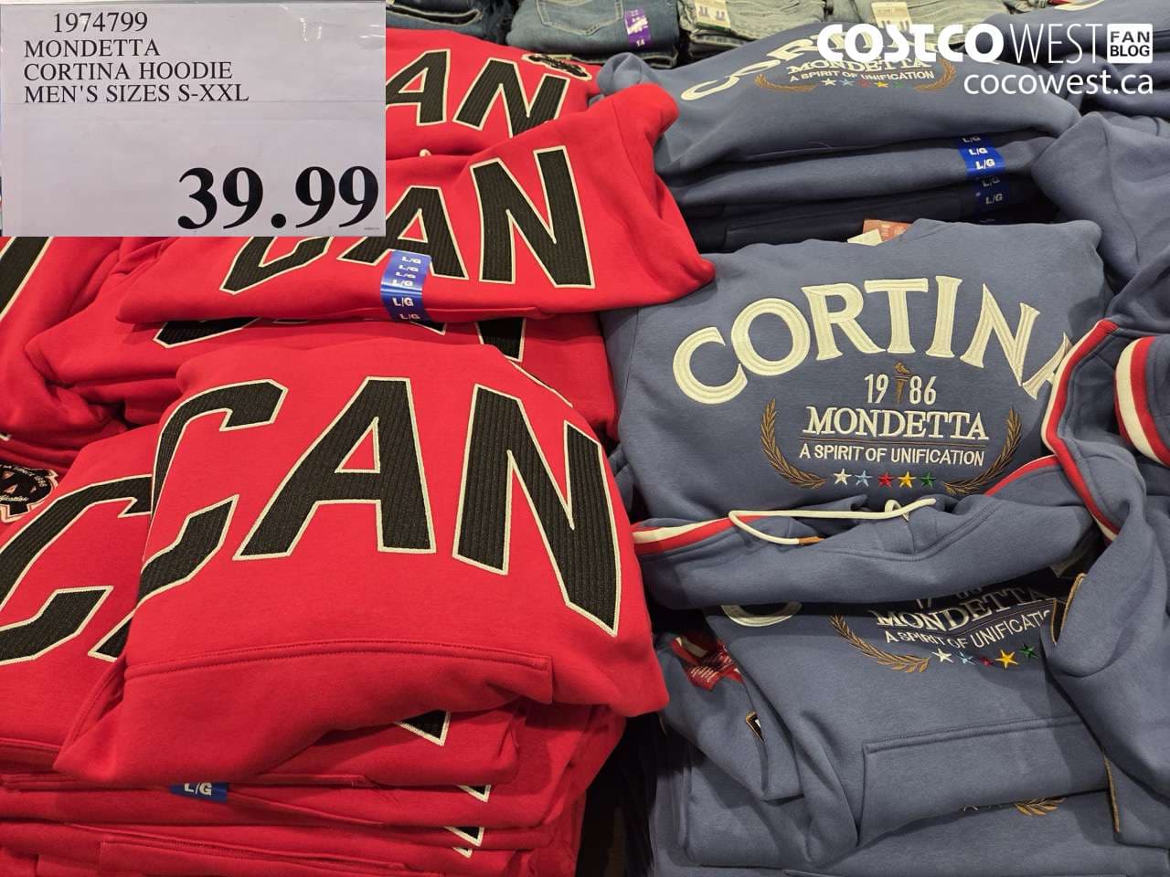 MONDETTA CORTINA HOODIE MEN’S SIZES S-XXL