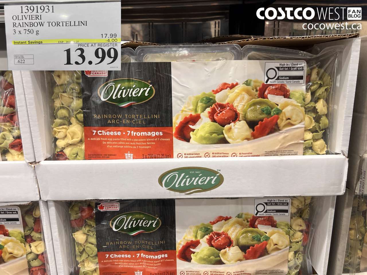 OLIVIERI RAINBOW TORTELLINI 3 x 750 g