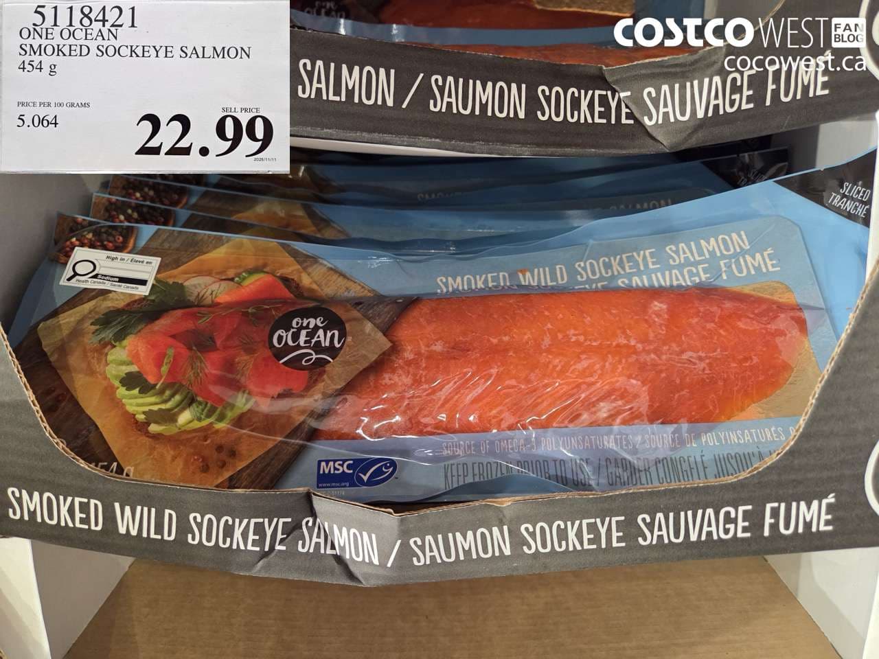 ONE OCEAN SMOKED SOCKEYE SALMON 454 g