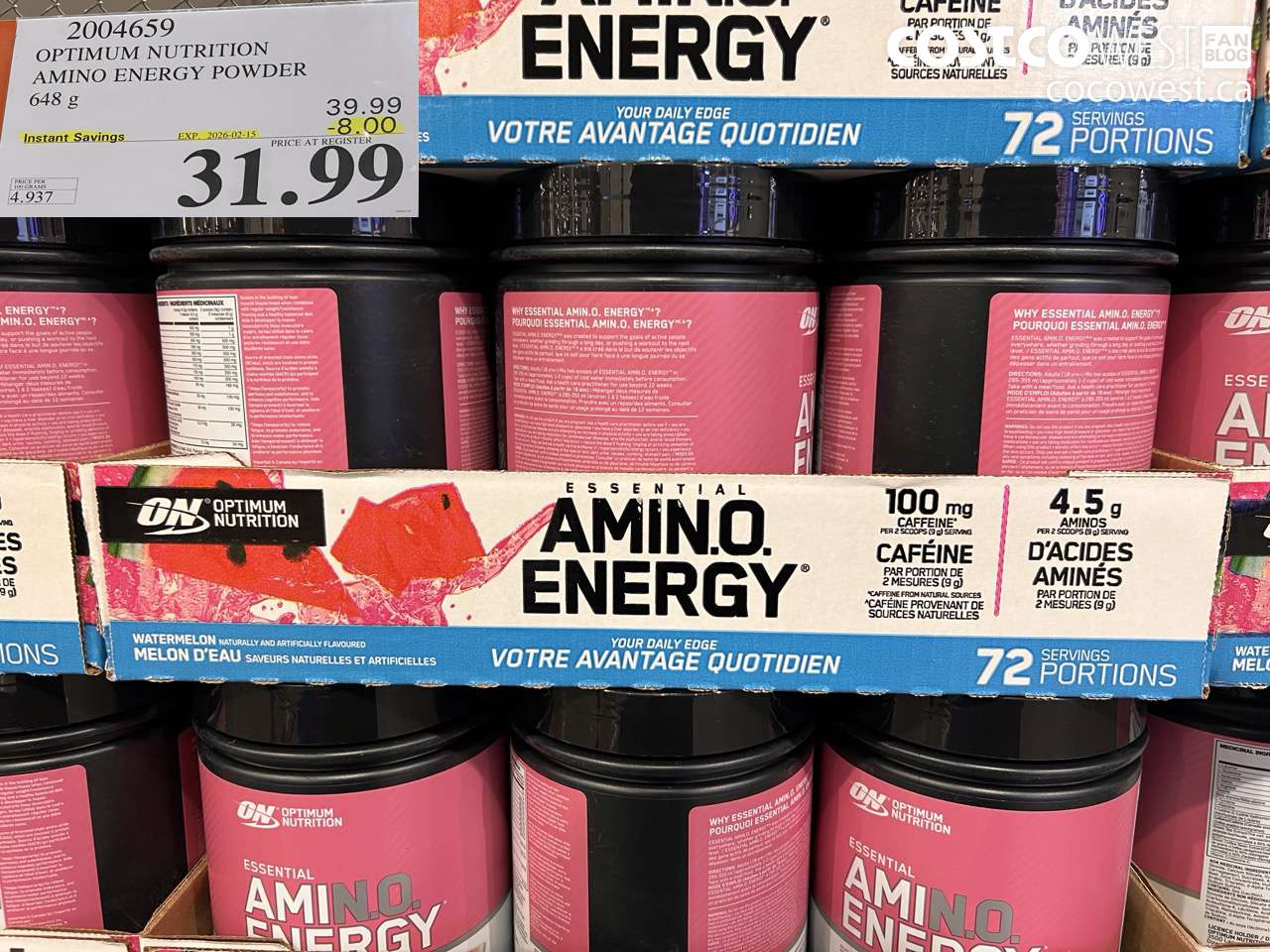 OPTIMUM NUTRITION AMINO ENERGY POWDER 648G