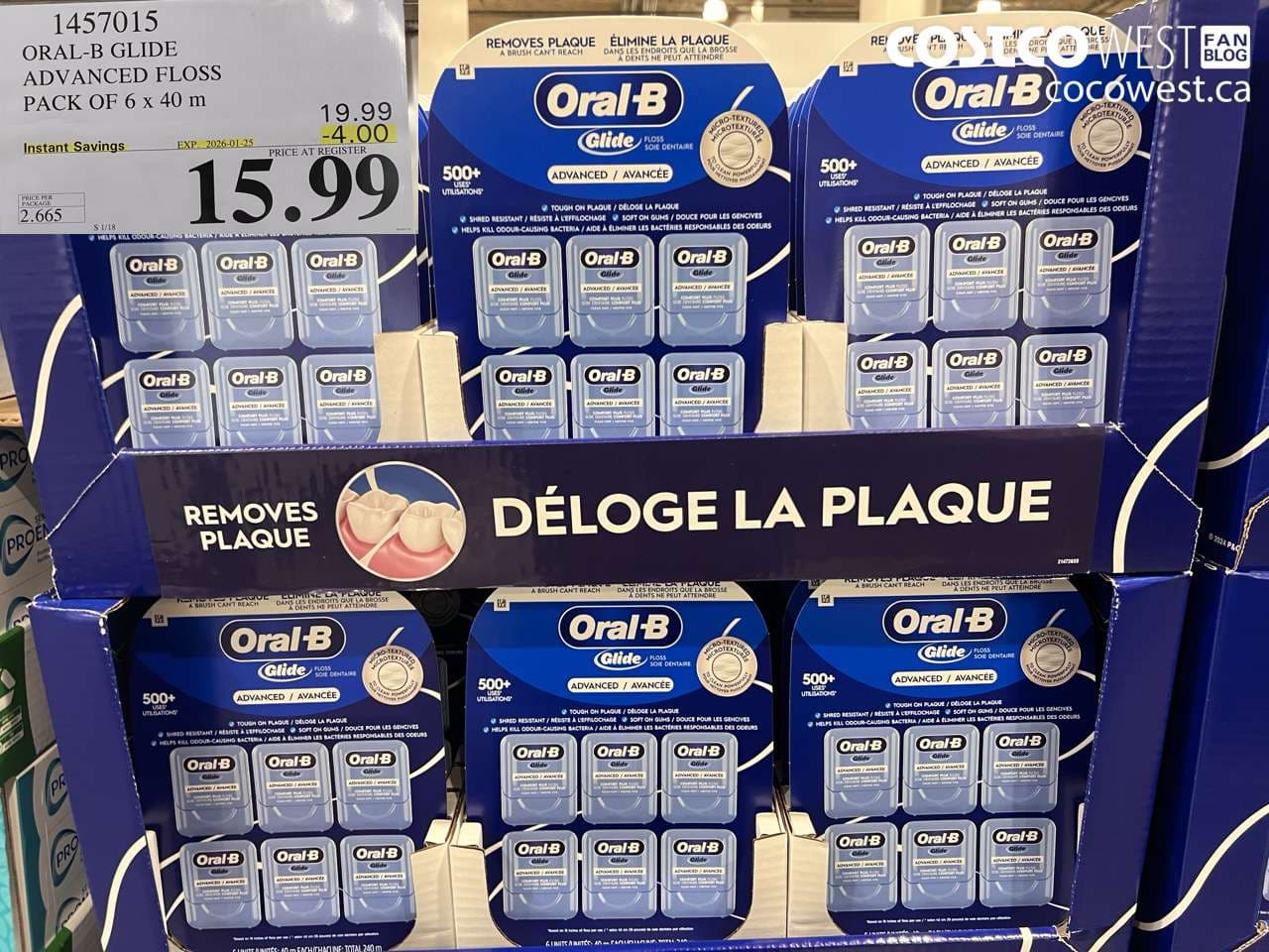 ORAL-B GLIDE ADVANCED FLOSS 6 PACKS x 40 M