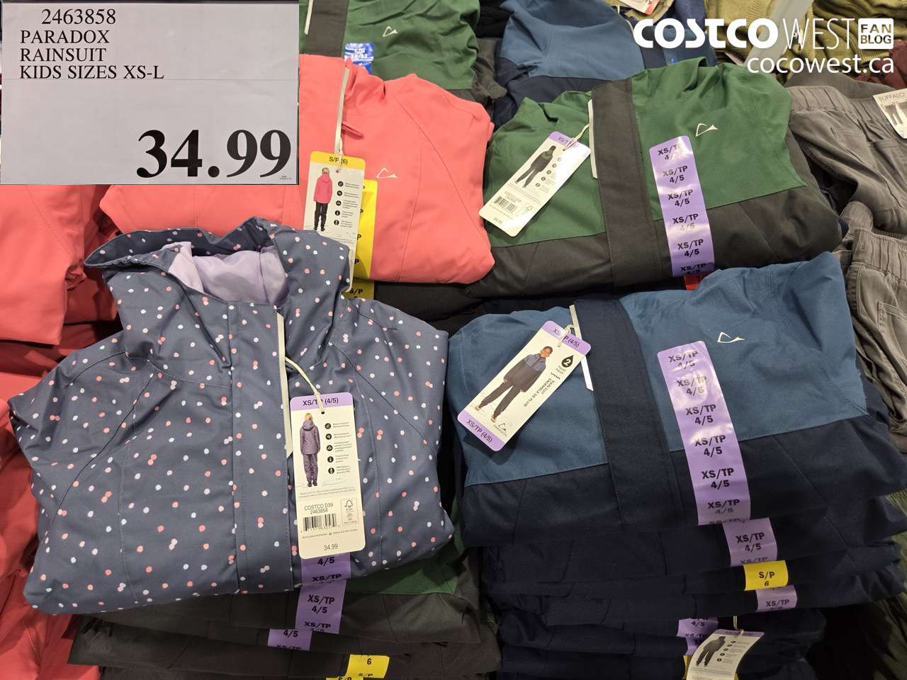 PARADOX RAINSUIT KIDS SIZES XS-L